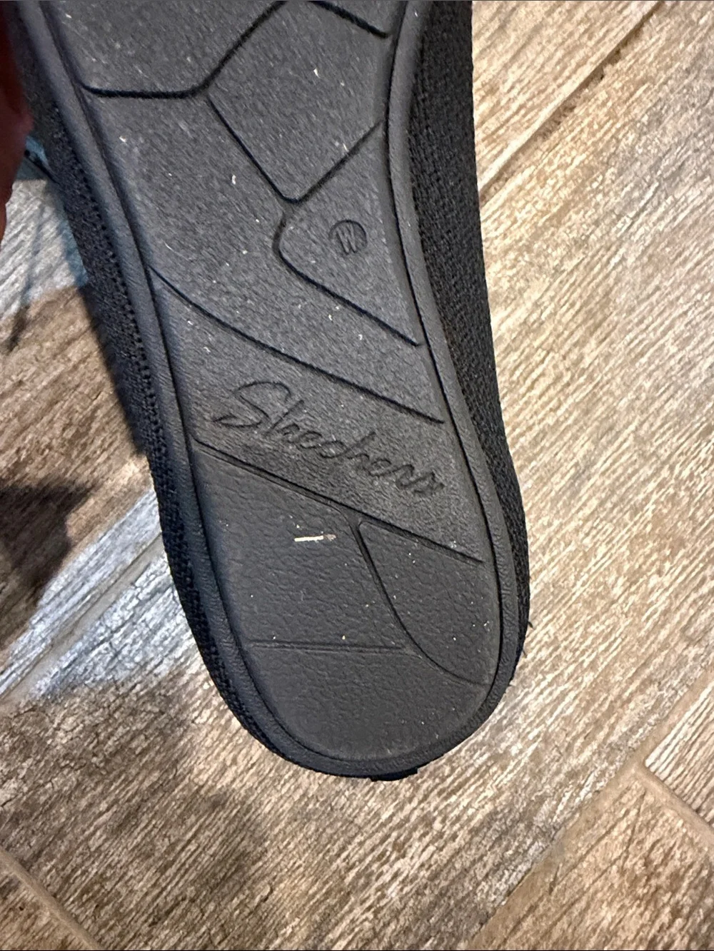 Skechers Women's Cleo Black Knit Slip-On Ballet Flats size 9.5 wide